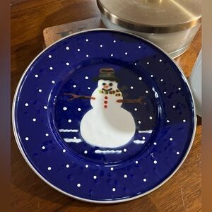🎅🏻🧑‍🎄 Winter Holiday Enamel Multi Use Plate. Excellent Condion